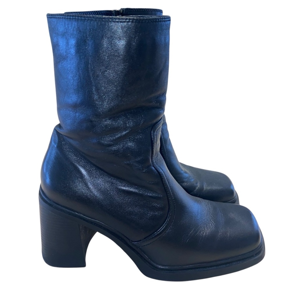 Vintage American Eagle Boots Womens Sz  10 Leather Chunky Heel Platform 90s Y2K